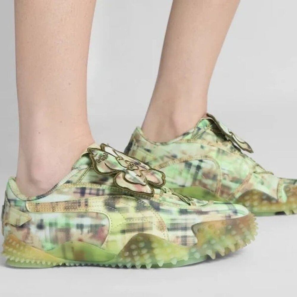 Puma x Collina Strada Women's Mostro Sneaker Green Faded Plaid New Size 8.5 | 39